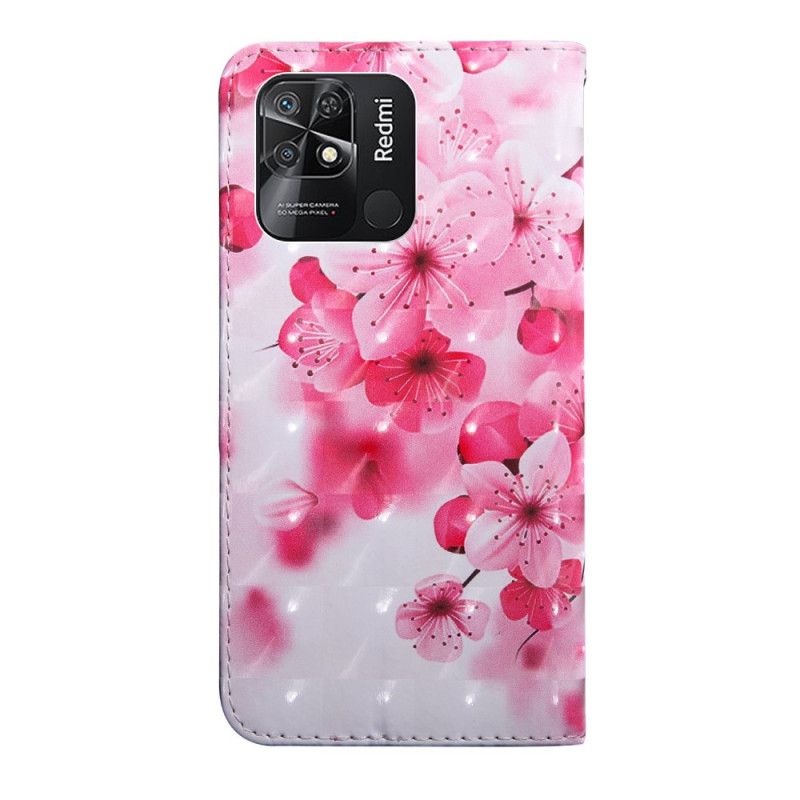 Flip Cover Xiaomi Redmi 10C Med Snor Thong Blomster