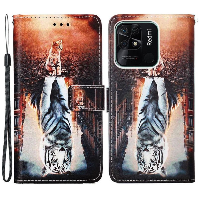 Flip Cover Xiaomi Redmi 10C Med Snor Thong Kitten Dream