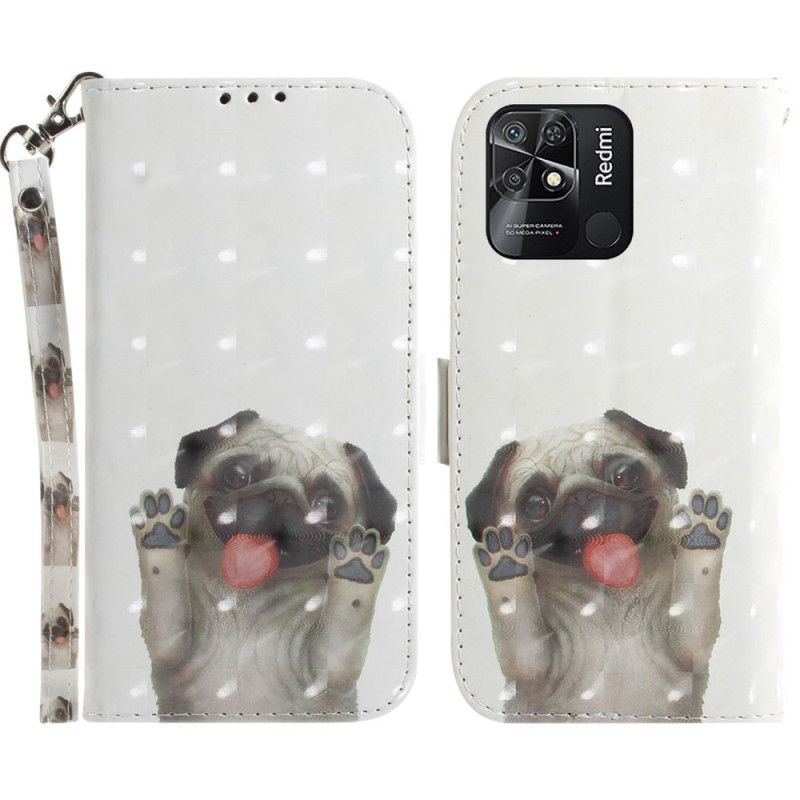 Flip Cover Xiaomi Redmi 10C Med Snor Thong Pug