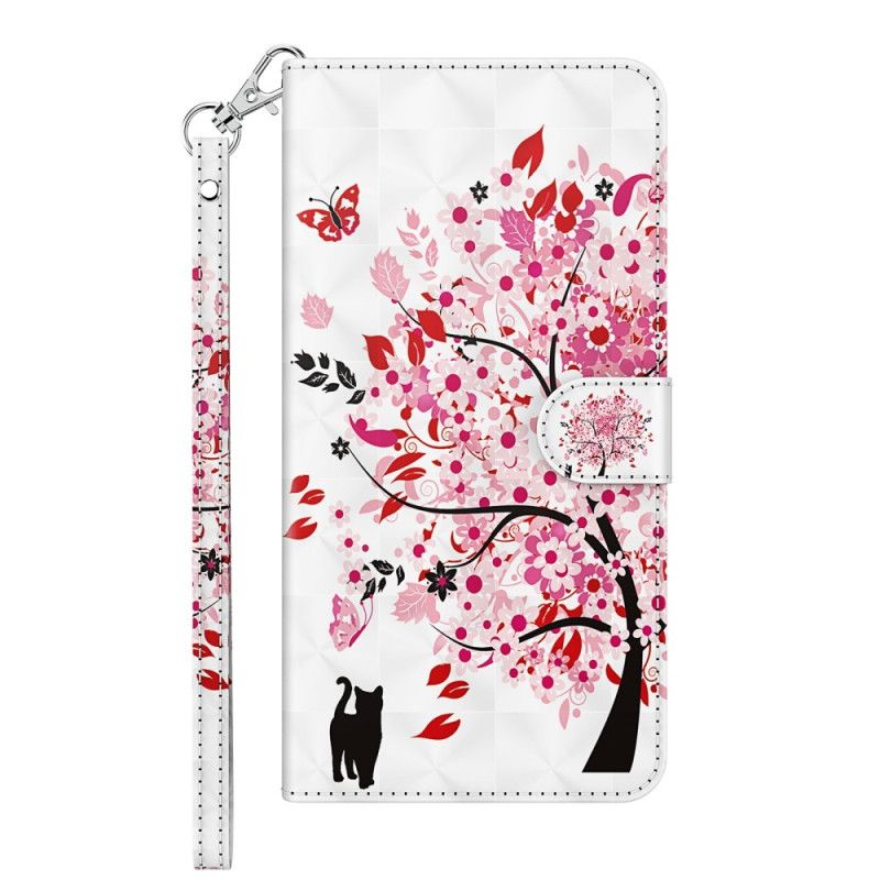 Flip Cover Xiaomi Redmi 10C Med Snor Thong Rose Tree