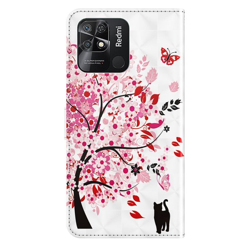 Flip Cover Xiaomi Redmi 10C Med Snor Thong Rose Tree