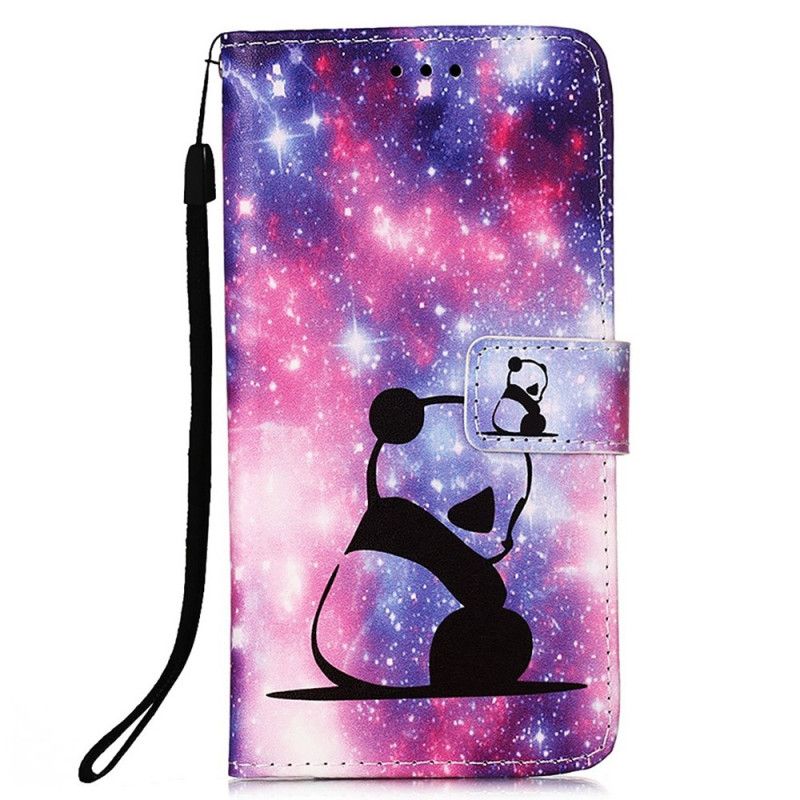 Flip Cover Xiaomi Redmi 10C Med Snor Thong Space Panda