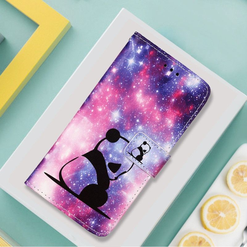 Flip Cover Xiaomi Redmi 10C Med Snor Thong Space Panda