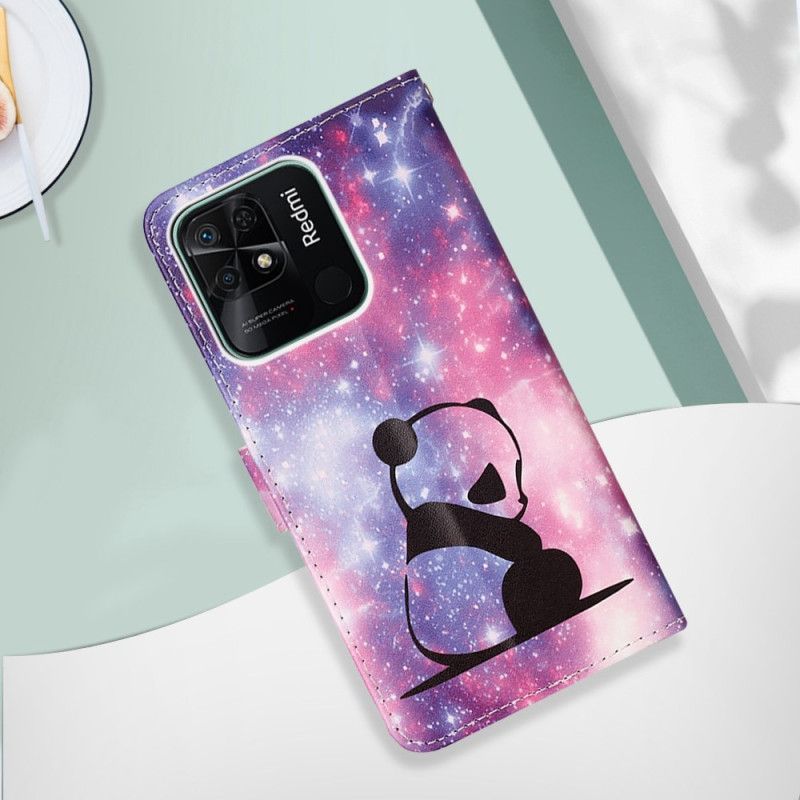 Flip Cover Xiaomi Redmi 10C Med Snor Thong Space Panda