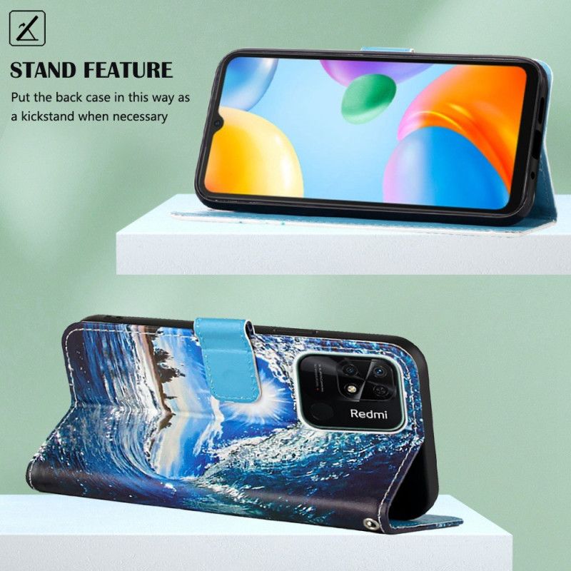 Flip Cover Xiaomi Redmi 10C Med Snor Thong Wave