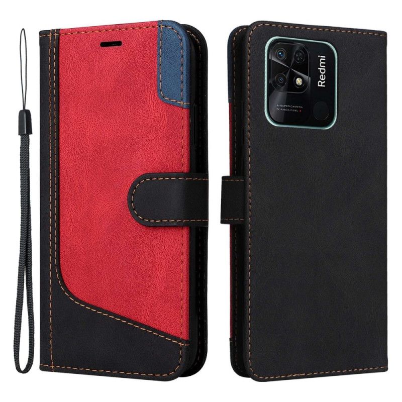 Flip Cover Xiaomi Redmi 10C Med Snor Tricolor Strappy