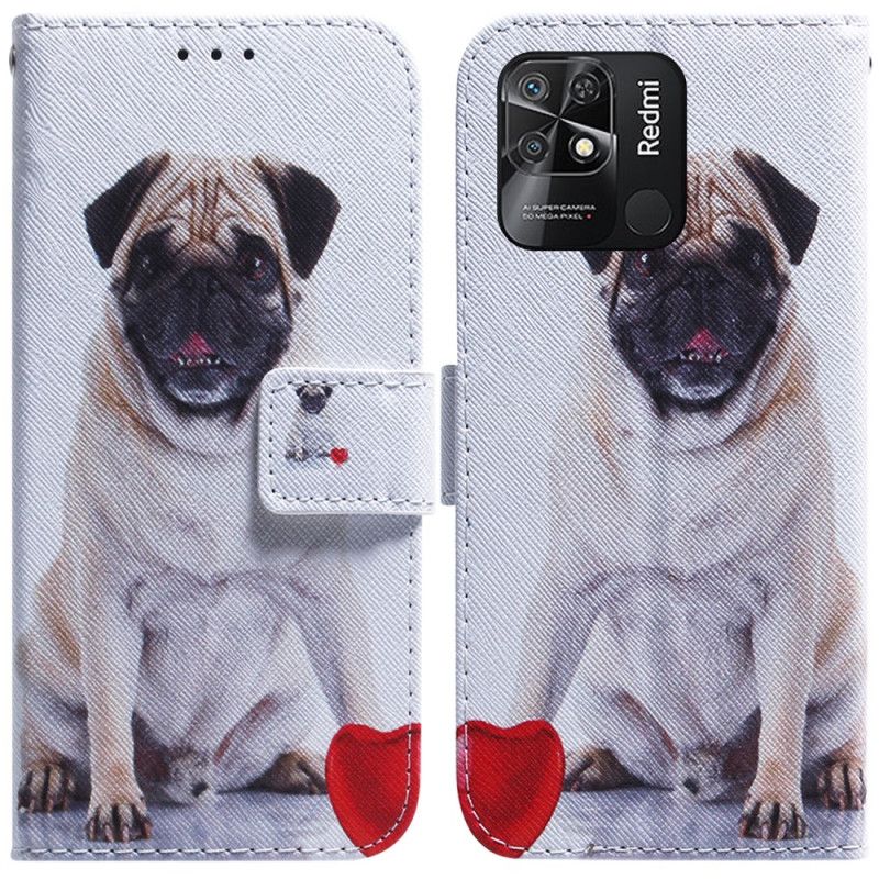 Læder Cover Xiaomi Redmi 10C Mopshund