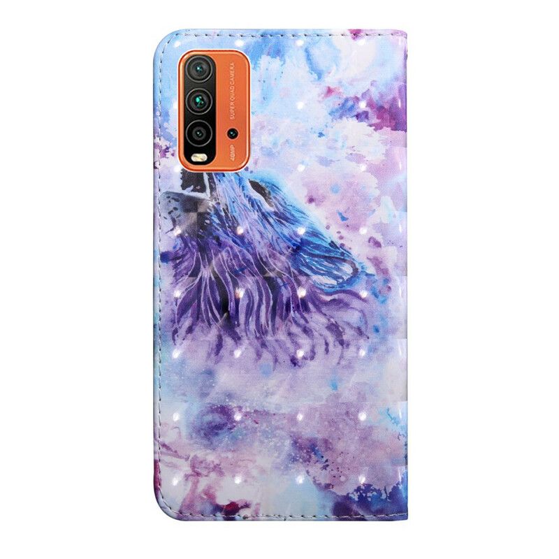 Læder Cover Xiaomi Redmi 9T Akvarelulv