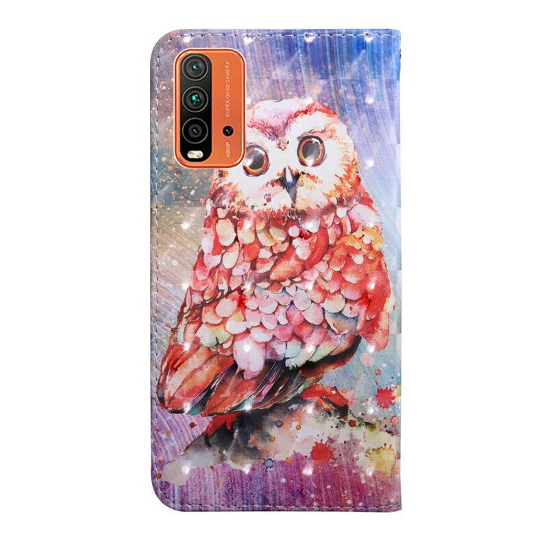 Læder Cover Xiaomi Redmi 9T Lysplet Germain The Owl