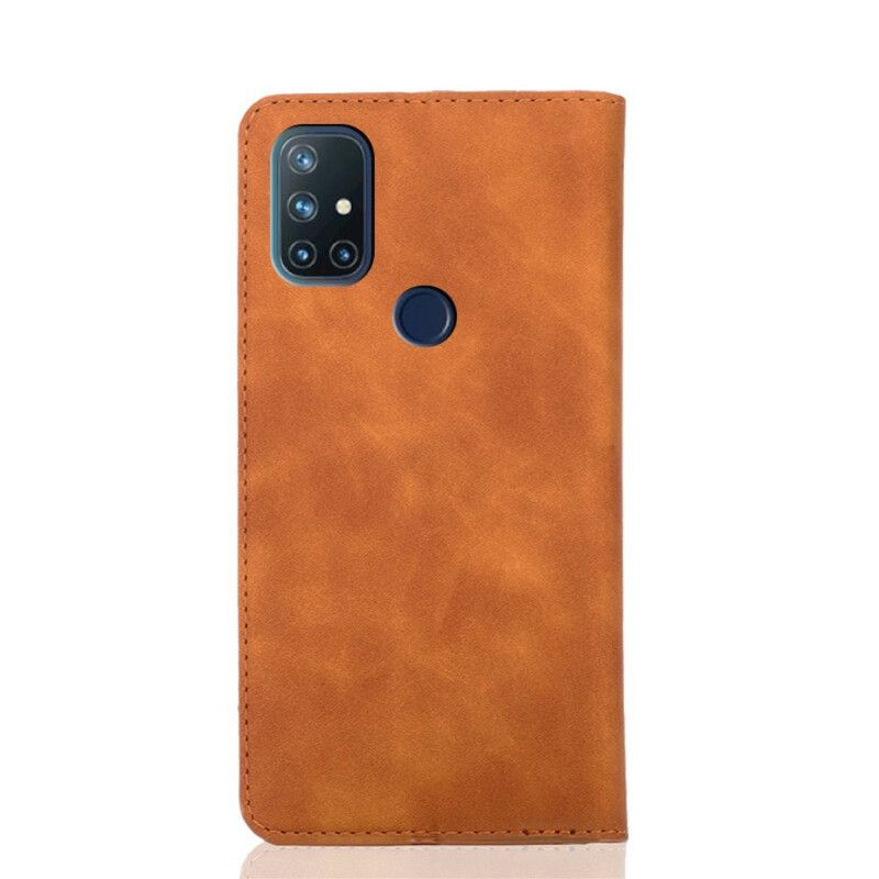 Cover OnePlus Nord N10 Flip Cover Silkeagtig Lædereffekt