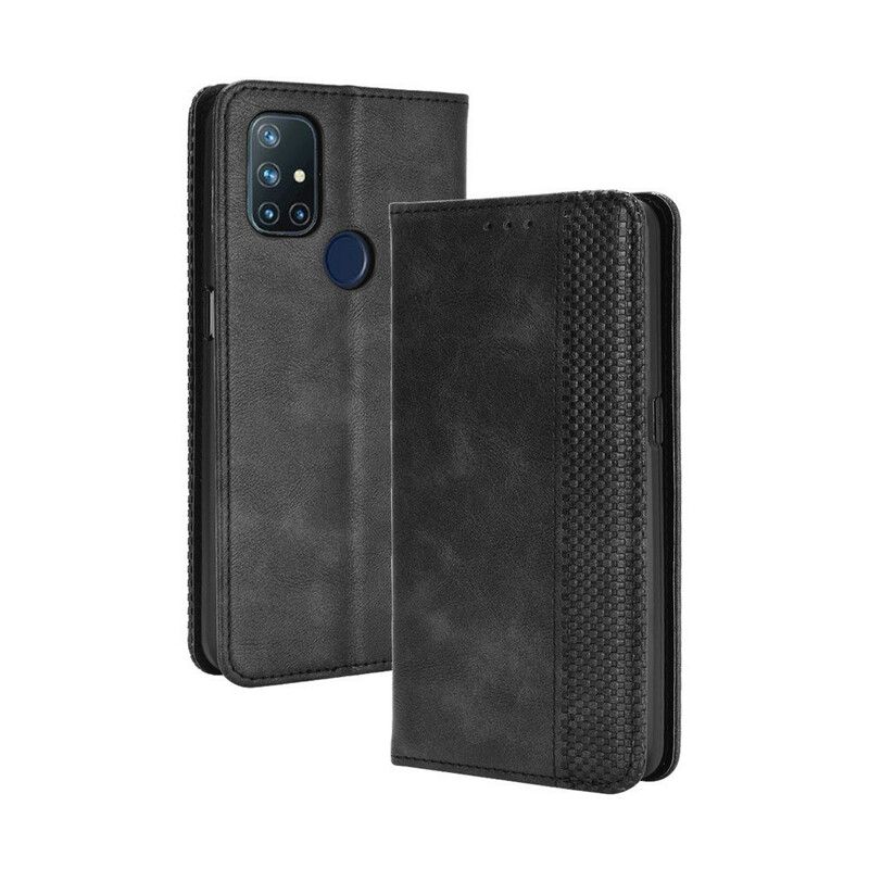 Cover OnePlus Nord N10 Flip Cover Stylet Vintage Lædereffekt