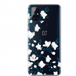 Cover OnePlus Nord N10 Hvide Blomster