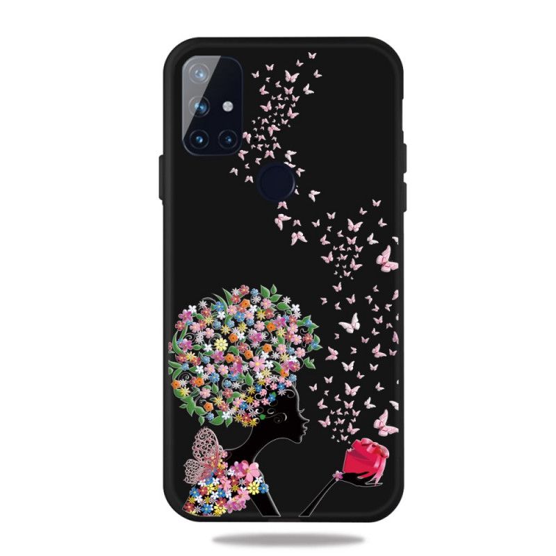 Cover OnePlus Nord N10 Kvinde Med Blomsterhoved