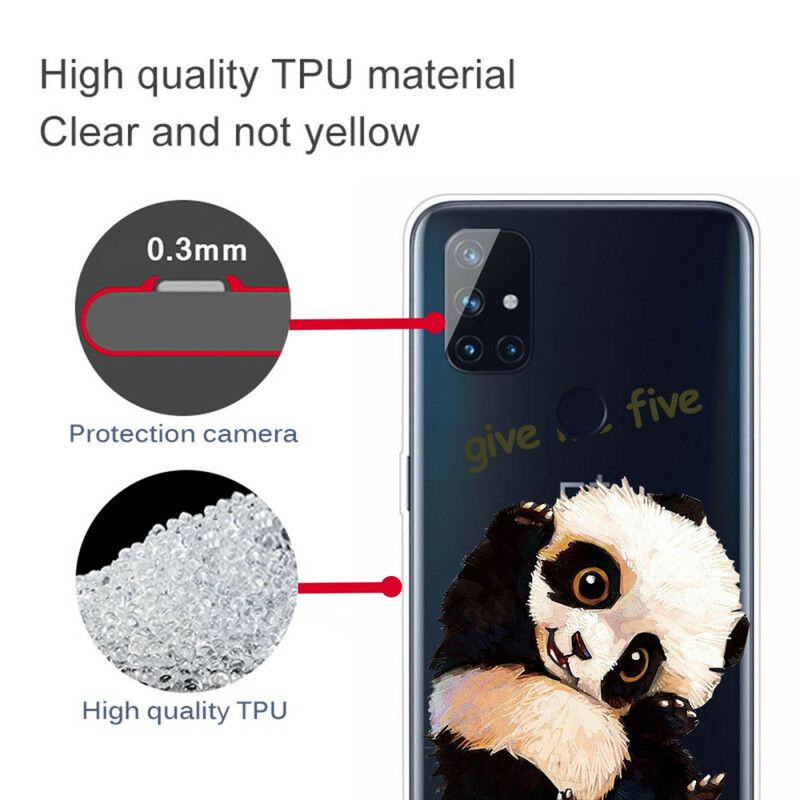 Cover OnePlus Nord N10 Transparent Panda Giv Mig Fem