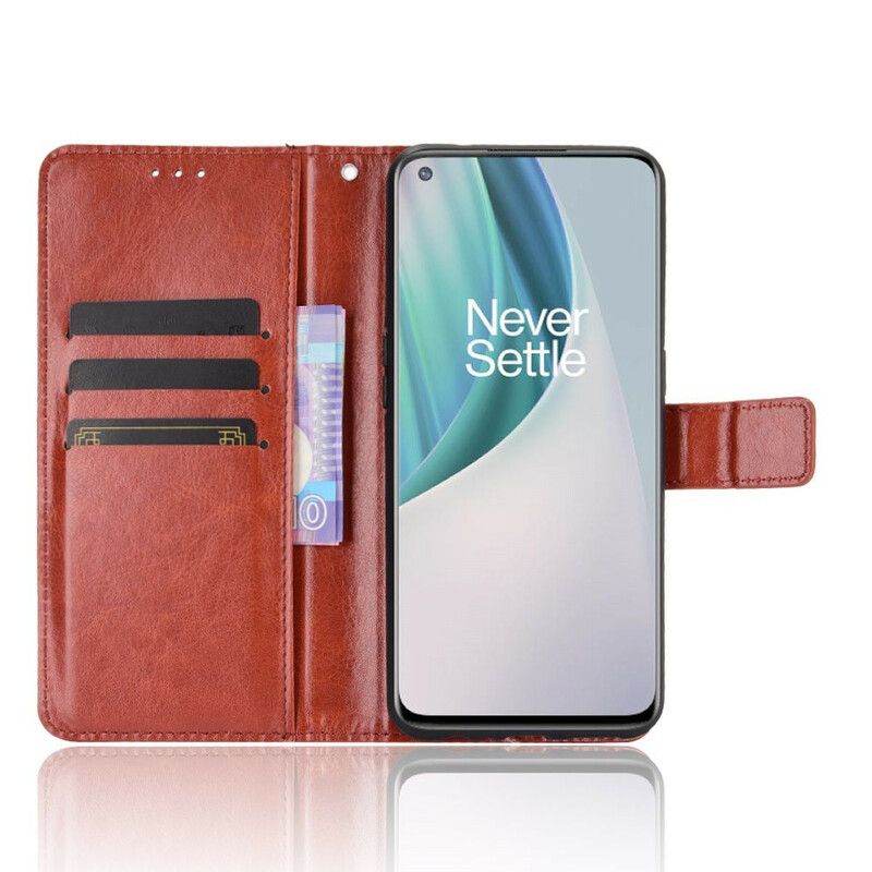 Flip Cover OnePlus Nord N10 Flashy Imiteret Læder