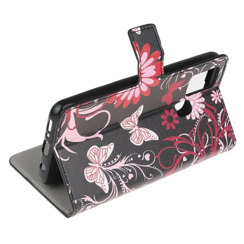 Flip Cover OnePlus Nord N10 Sommerfugle Og Blomster