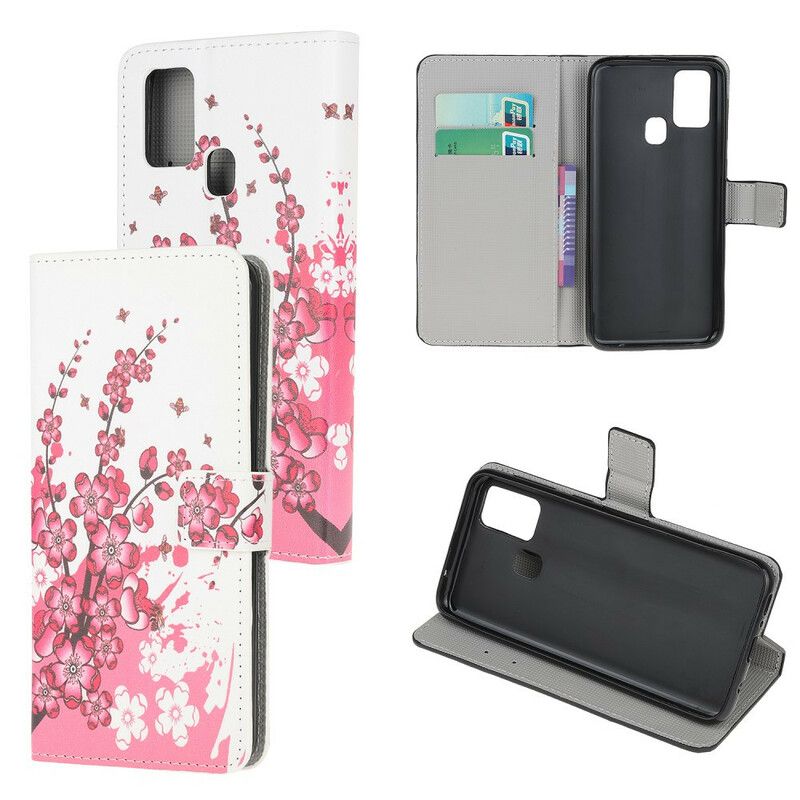 Flip Cover OnePlus Nord N10 Tropiske Blomster