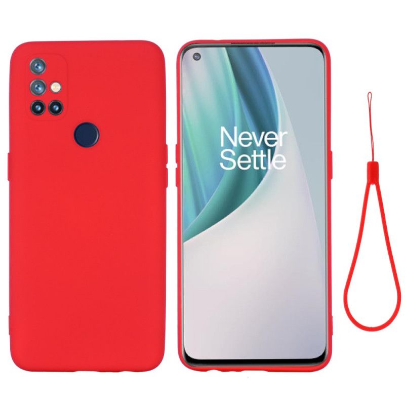 Mobilcover OnePlus Nord N10 Flydende Silikone Med Snor