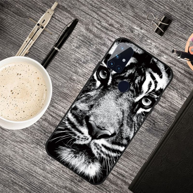 Mobilcover OnePlus Nord N10 Sort Og Hvid Tiger