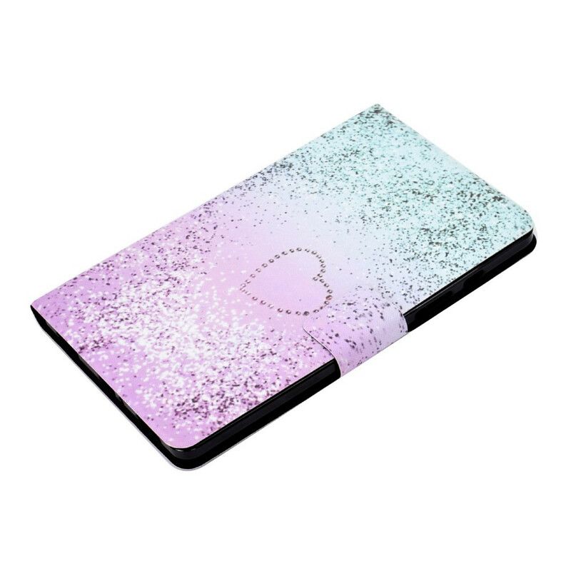 Flip Cover Samsung Galaxy Tab A 8" (2019) Hjertepailletter