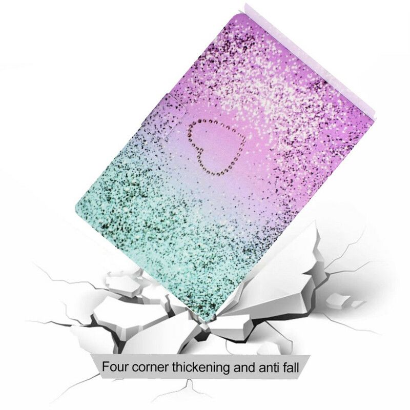 Flip Cover Samsung Galaxy Tab A 8" (2019) Hjertepailletter