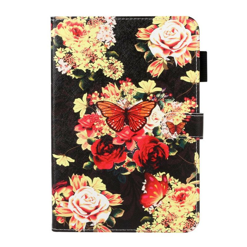 Flip Cover Samsung Galaxy Tab A 8" (2019) Sommerfugle På Blomster