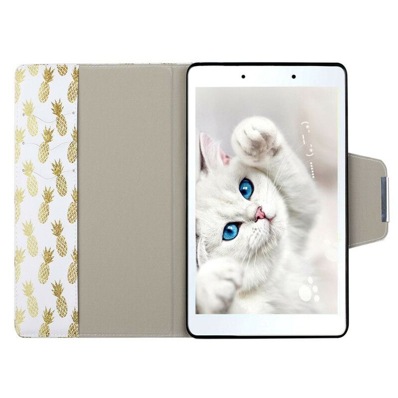 Læder Cover Samsung Galaxy Tab A 8" (2019) Gylden Ananas