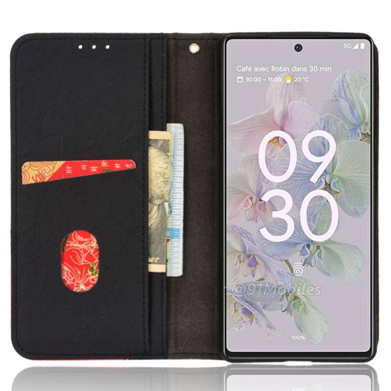 Cover Google Pixel 6A Flip Cover Tofarvet Farve