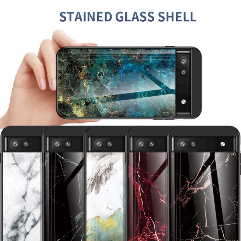 Cover Google Pixel 6A Marmor Hærdet Glas