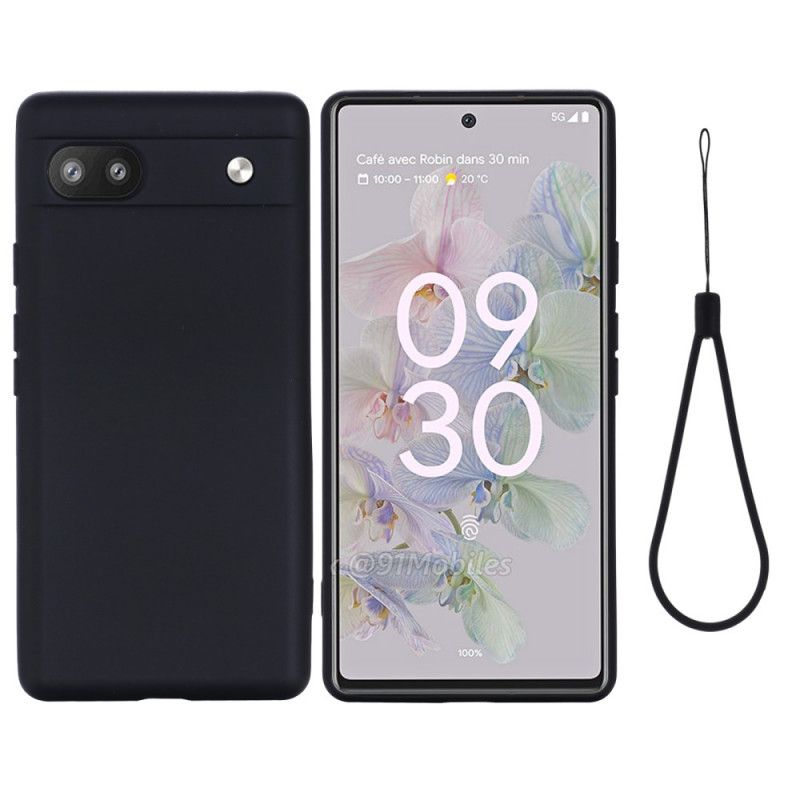 Cover Google Pixel 6A Med Snor Flydende Silikonestrop