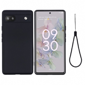 Cover Google Pixel 6A Med Snor Flydende Silikonestrop