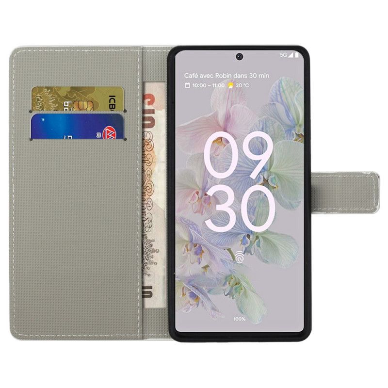 Flip Cover Google Pixel 6A Blå Sommerfugl