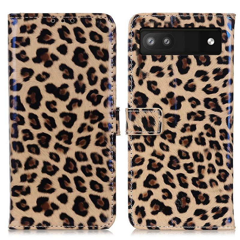 Flip Cover Google Pixel 6A Leopardhudstil