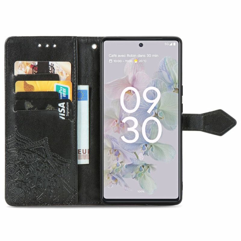 Flip Cover Google Pixel 6A Med Snor Solrem Mandala