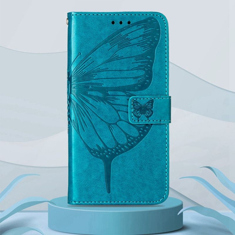 Flip Cover Google Pixel 6A Med Snor Strap Art Butterfly