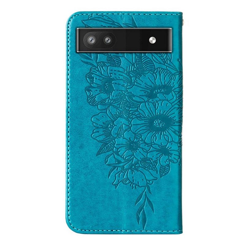 Flip Cover Google Pixel 6A Med Snor Strap Art Butterfly