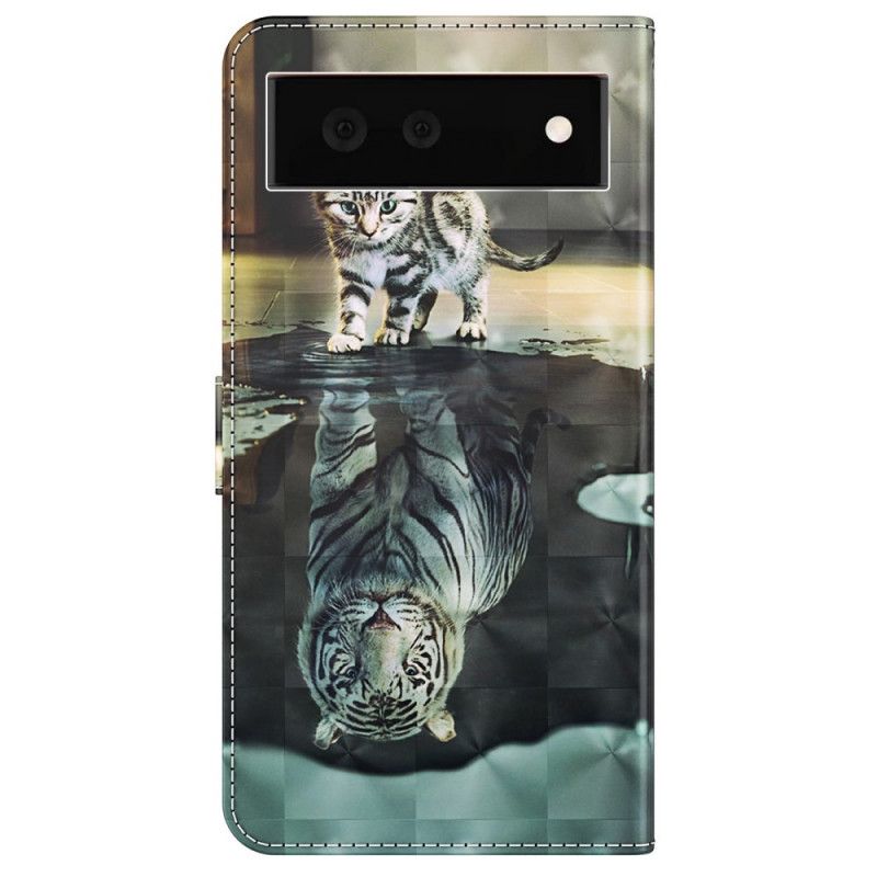 Flip Cover Google Pixel 6A Med Snor Thong Kitten Dream