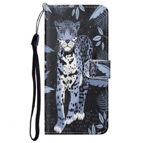 Flip Cover Google Pixel 6A Med Snor Thong Leopard