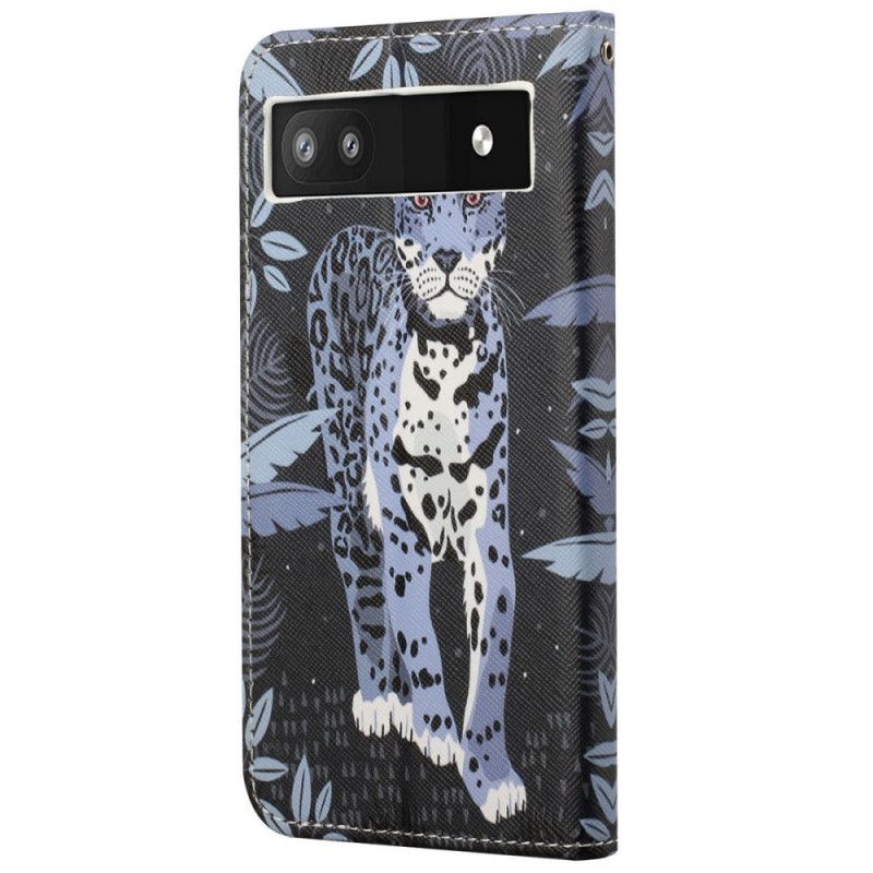 Flip Cover Google Pixel 6A Med Snor Thong Leopard