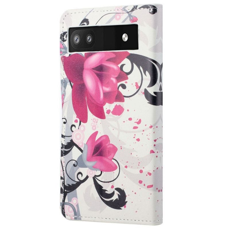 Flip Cover Google Pixel 6A Tropiske Blomster