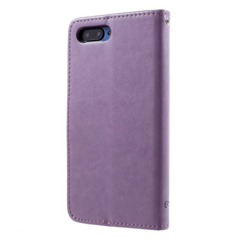 Flip Cover Honor 10 Med Snor Strop Med Sommerfugletryk