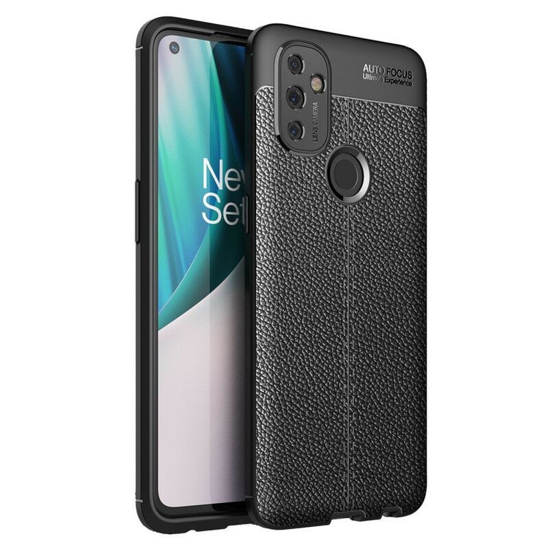 Cover OnePlus Nord N100 Dobbelt Linje Litchi Lædereffekt