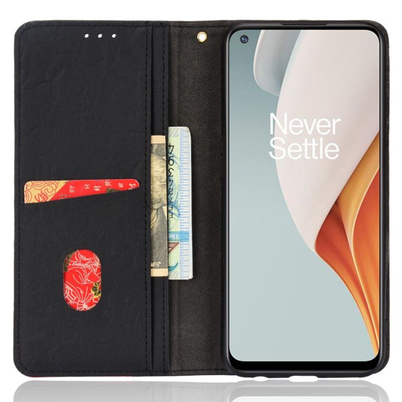 Cover OnePlus Nord N100 Flip Cover Farvet Trekant