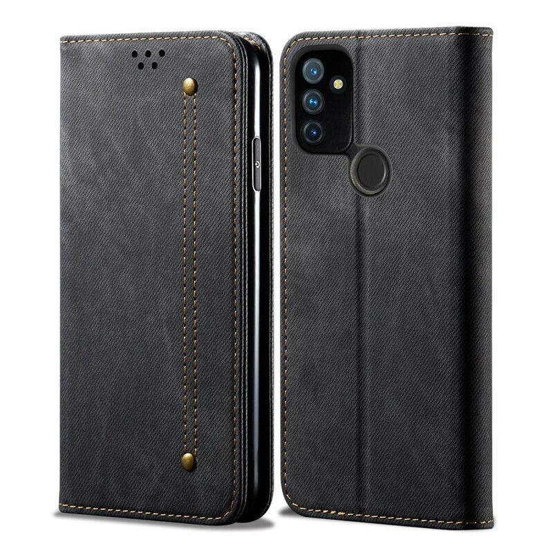 Cover OnePlus Nord N100 Flip Cover Imiteret Læder Jeans Tekstur