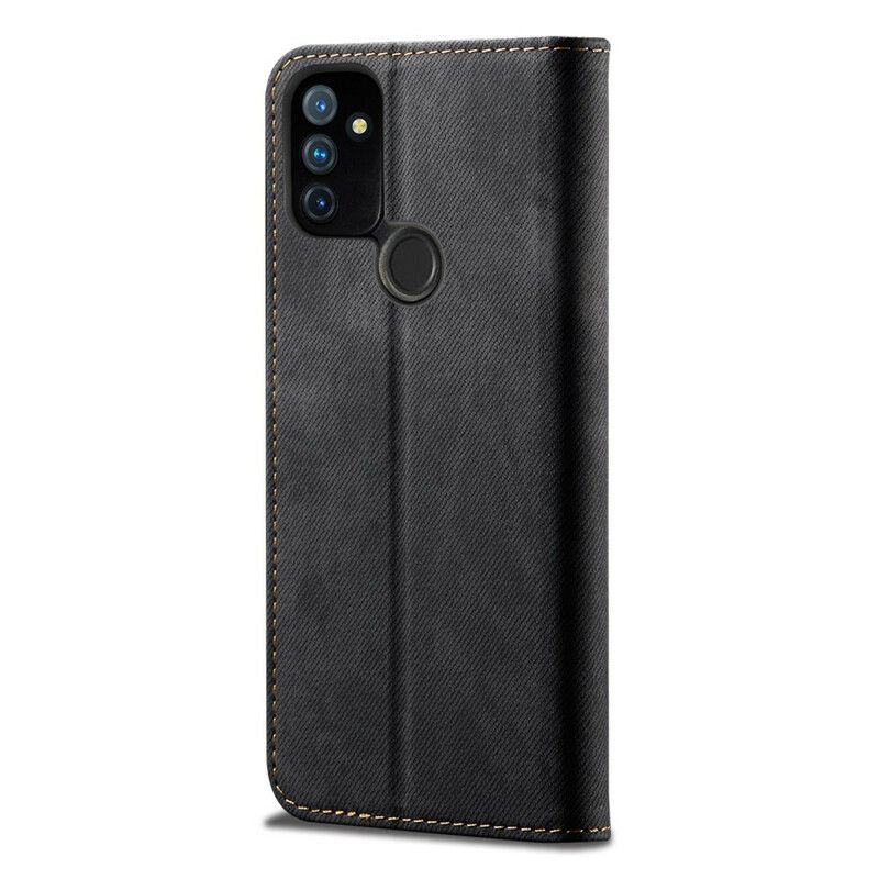 Cover OnePlus Nord N100 Flip Cover Imiteret Læder Jeans Tekstur