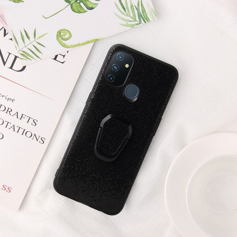 Cover OnePlus Nord N100 Glitter Ring-støtte