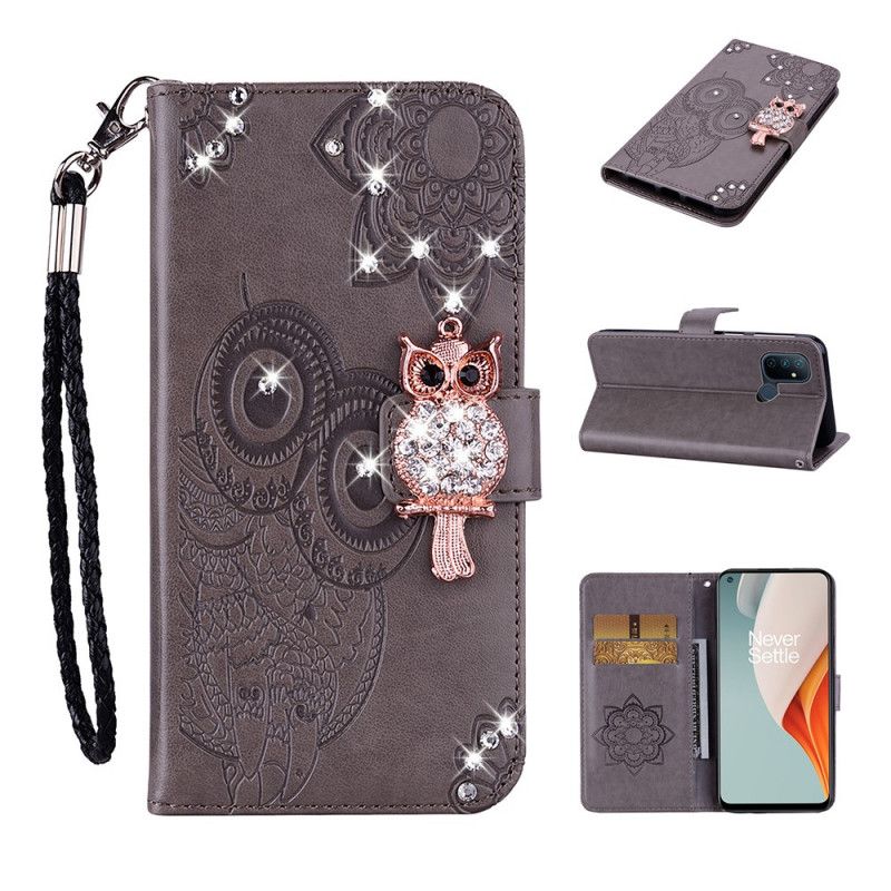 Flip Cover OnePlus Nord N100 Ugle Mandala Og Charm