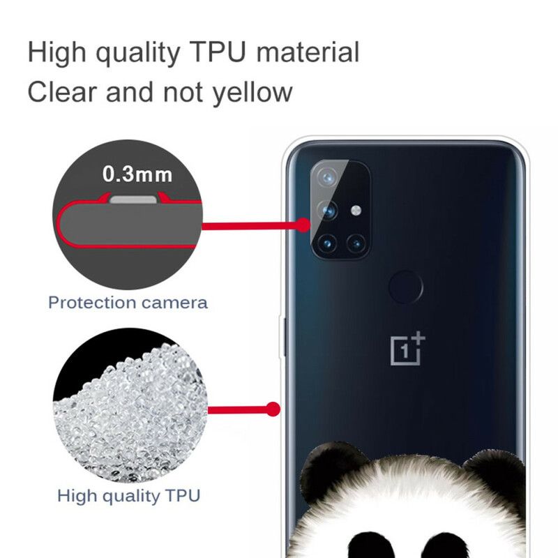 Mobilcover OnePlus Nord N100 Transparent Panda