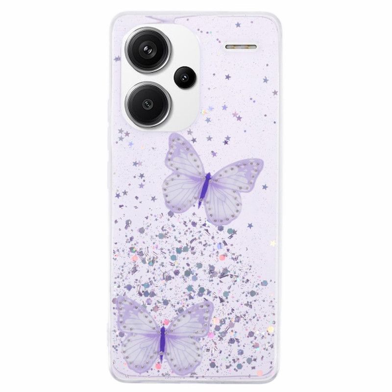 Cover Xiaomi Redmi Note 13 Pro Plus 5g Glitter Sommerfugle