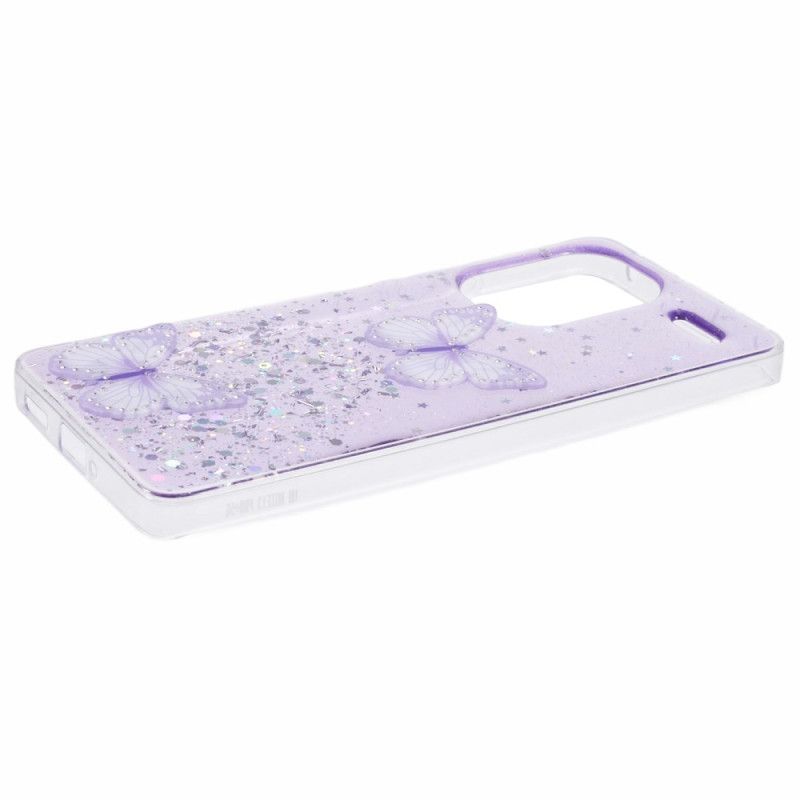 Cover Xiaomi Redmi Note 13 Pro Plus 5g Glitter Sommerfugle